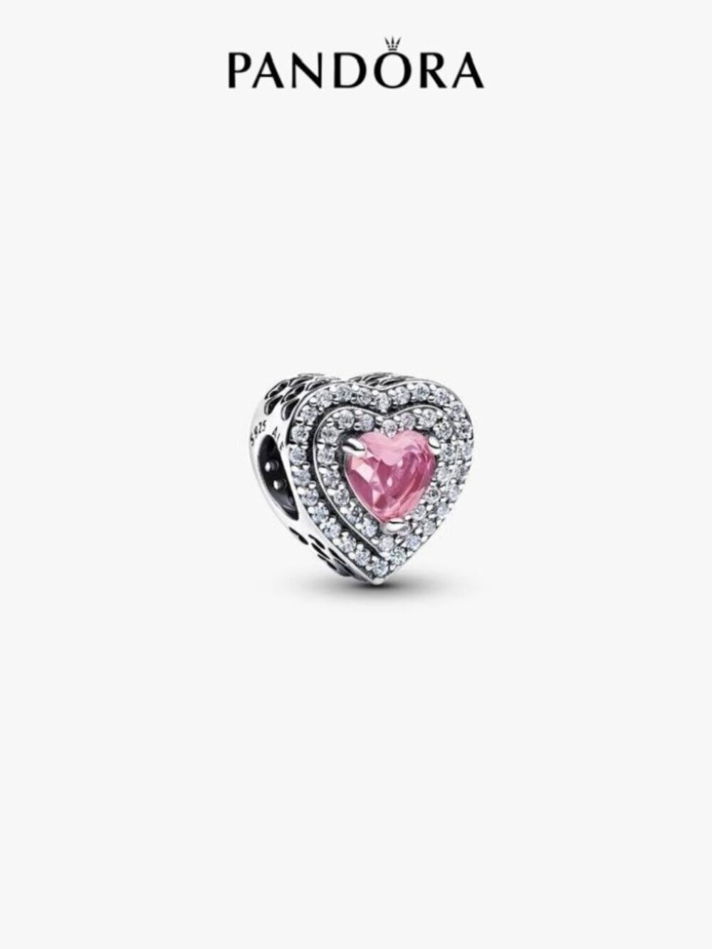 Pandora Sparkling Leveled Hearts Charm